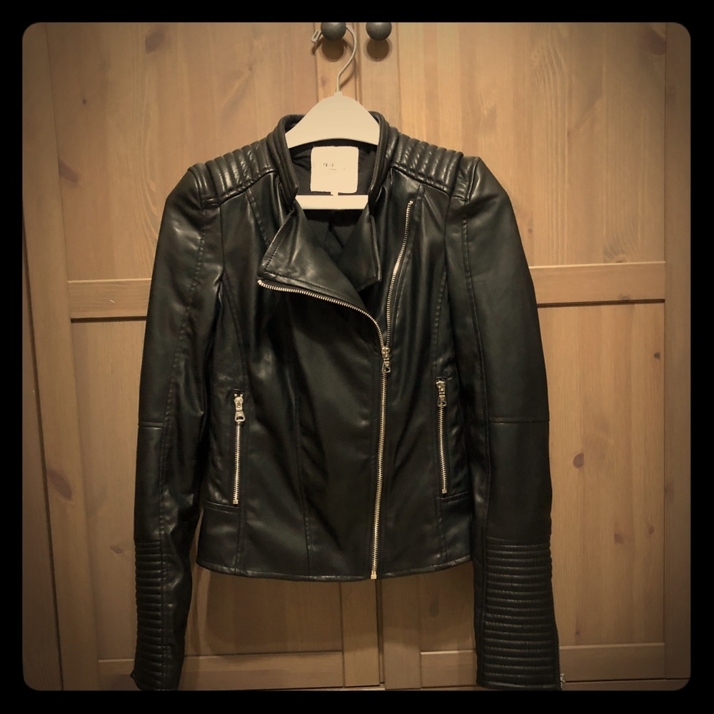 Zara faux leather motorcycle jacket
